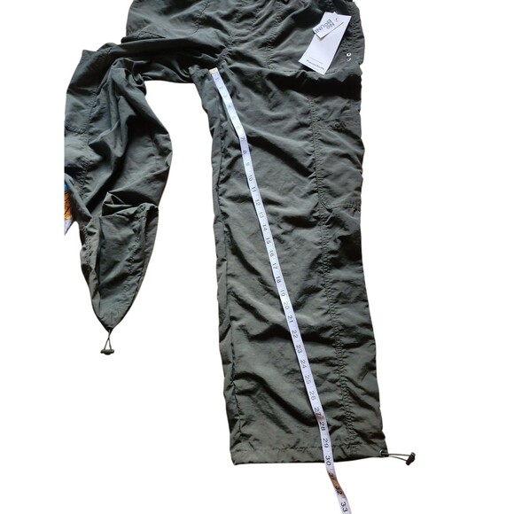 No Boundaries Rib Waist Parachute Cargo Pants Womens M Olive Green Indie Skater - Picture 8 of 9
